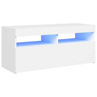 pod TV z oświetleniem LED, biała, 90x35x40 cm Szafka