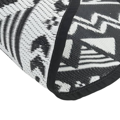 Dywan na zewnątrz, czarny, ?120 cm, PP vidaXL