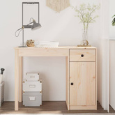 vidaXL Biurko, 100x50x75 cm, lite drewno sosnowe