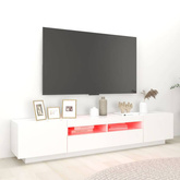 vidaXL Szafka pod TV z oświetleniem LED, biała, 200x35x40 cm