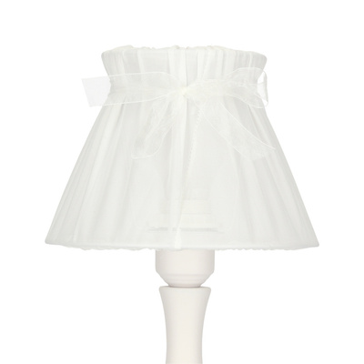 Lampka nocna Zefir biała z abażurem klasyczna E27 40W