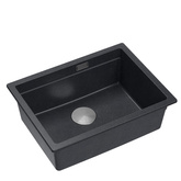 LOGAN 100 GraniteQ zlewozmywak black diamond 59,5x45,1x21,5 cm 1-komorowy podwieszany z syfonem manualnym stal szlachetna