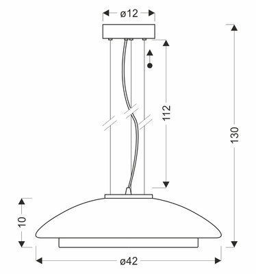 Lampa wisząca Ombre 42 szklana nad stół dymiony klosz GX53