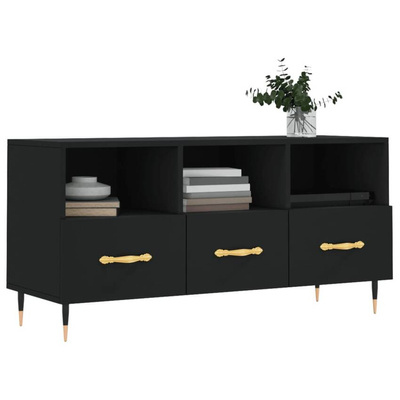 vidaXL Szafka pod TV, czarna, 102x36x50 cm, materiał drewnopochodny wariant 6
