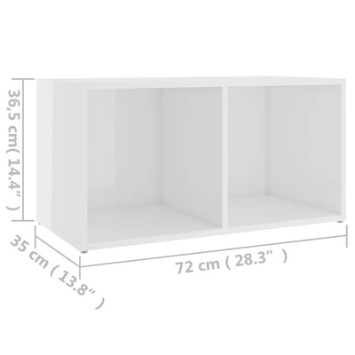 vidaXL Szafka pod TV, wysoki połysk, biała, 72x35x36,5 cm