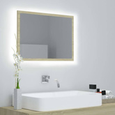 vidaXL Lustro łazienkowe LED, kolor dąb sonoma, 60x8,5x37 cm, akryl