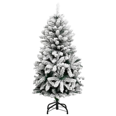 vidaXL Sztuczna choinka na zawiasach, 150 lampek LED i bombki, 120 cm wariant 4