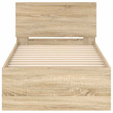 Łóżko z wezgłowiem, bez materaca, dąb Sonoma, 90x200 cm