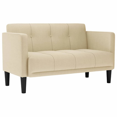 Sofa dwuosobowa kremowa 111 cm Tkanina