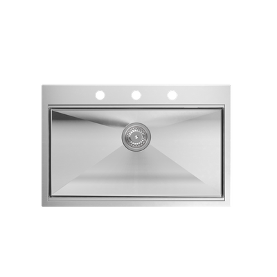 BURT Workstation SteelQ zlewozmywak 1-komorowy b/o stal szlachetna 760*500*220 mm + syfon push to open + dozownik stal szcz. + wkładka ociekowa+ Qmata + nakładka
