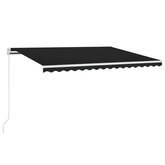 vidaXL Ręcznie zwijana markiza z LED, 450 x 300 cm, antracytowa