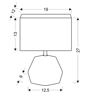 Lampka nocna Animi szara z abażurem 1xE14 lampa stołowa