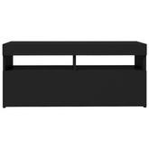 Szafka pod TV z oświetleniem LED, czarna, 90x35x40 cm vidaXL
