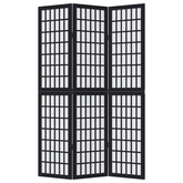 Parawan pokojowy, 3-panelowy, czarny, lite drewno paulowni
