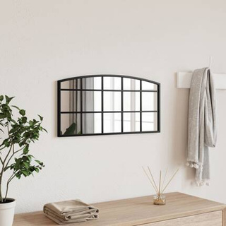 Lustro ścienne, czarne, 60x30 cm, zakończone łukiem, żelazo vidaXL