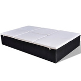 vidaXL Podwójny leżak z poduszką, polirattan, czarny