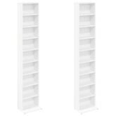 Kabinet na płyty CD 2 szt. Biały 33 x 23,5 x 175 cm