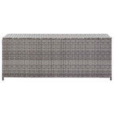 Skrzynia ogrodowa, szara, 150 x 50 x 60 cm, rattan PE