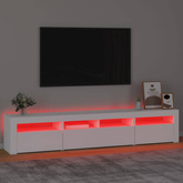 vidaXL Szafka pod TV z oświetleniem LED, biała, 210x35x40 cm