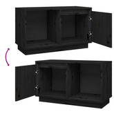 vidaXL Szafka pod TV, czarna, 74x35x44 cm, lite drewno sosnowe