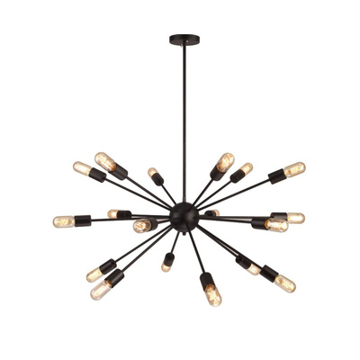 Lampa wisząca Abigali Retro Spikes, czarny 18xE27