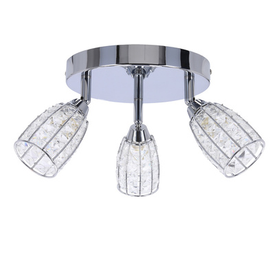 Shiba lampa sufitowa plafon chromowy 3x15w g9 klosz bezbarwny