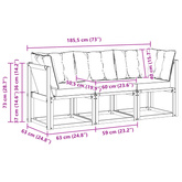 3 szt. Modułowa sofa na zewnątrz Naturalny