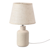 Lampka nocna Mori ceramiczna szara z abażurem na stolik nocny E14