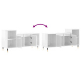 vidaXL Szafka pod TV, wysoki połysk, biała, 100x35x55 cm