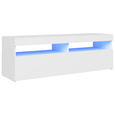 vidaXL Szafka pod TV z oświetleniem LED, biała, 120x35x40 cm