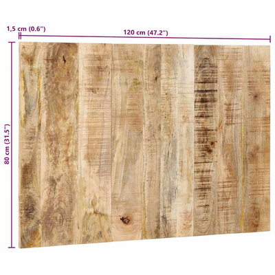 Zagłówek 120 cm lite drewno surowe mango