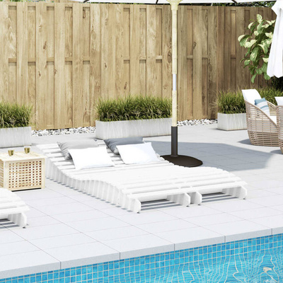 vidaXL Leżaki, 2 szt., białe, 205x60x31,5 cm, lite drewno sosnowe
