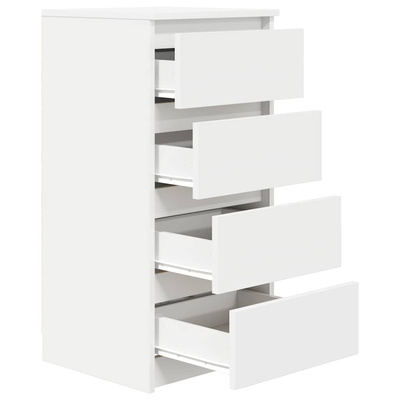 Komoda Biała 37,5x35x76 cm Drewno klejone