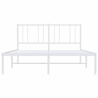 Metalowa rama łóżka z wezgłowiem biała, 140x200 cm model standard