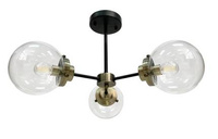 Lampa sufitowa czarna/patynowa 3xE14 Lens 33-01290