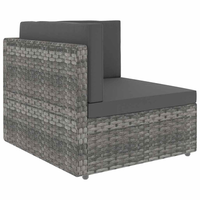 Modułowe siedzisko narożne, rattan PE, szare