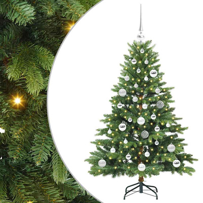 Sztuczna choinka z 150 diodami LED Zielony 120 cm PE i PVC