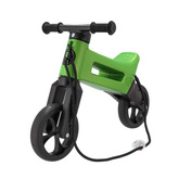 FWRider Super Sport 516514 Kolor: Green Metallic / Zielony metaliczny z czarnymi felgami Rowerek biegowy Jeździk 2w1 Ciche koła + Pasek do noszenia dla Rodzica