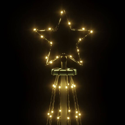 vidaXL Choinka z kołkiem gruntowym, 108 ciepłych białych LED, 180 cm