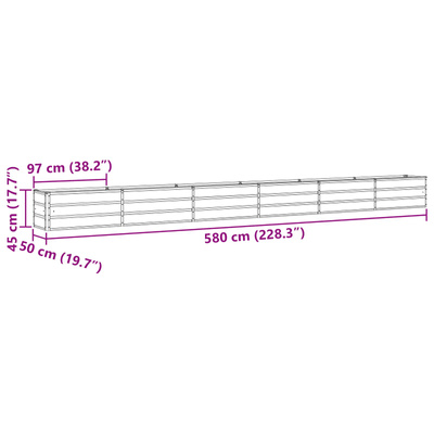 Donica Antracyt 580 x 50 x 45 cm Stal Galwanizowana