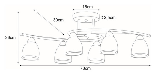 Lampa sufitowa K-JSL-8090/6 CHR z serii SAMIRA KAJA