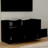 vidaXL Szafka pod TV, czarna, 102x37,5x52,5 cm, płyta wiórowa