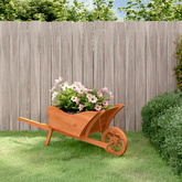 vidaXL Donica w kształcie taczki, 128x45,5x43 cm, lite drewno jodłowe