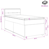 Łóżko kontynentalne z materacem Ciemny brąz 80 x 200 cm tkanina