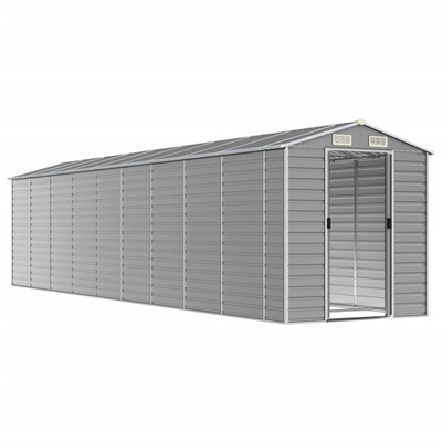 Domek ogrodowy jasnoszary 191x810x198 cm Stal ocynkowana