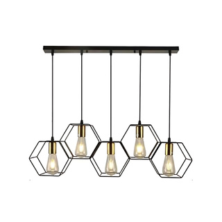 Lampa wisząca Abigali Honey, czarny 5xE27