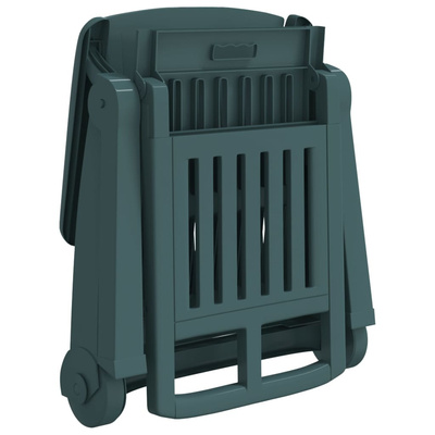 Składany leżak na kółkach, zielony, PP