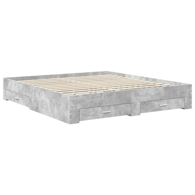 Ramka łóżka Betonowy szary 180 x 200 cm Drewno inżynieryjne