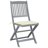 vidaXL Składane krzesła ogrodowe, 6 szt., poduszki, drewno akacjowe