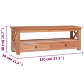 vidaXL Szafka pod TV, 120x30x40 cm, lite drewno mahoniowe